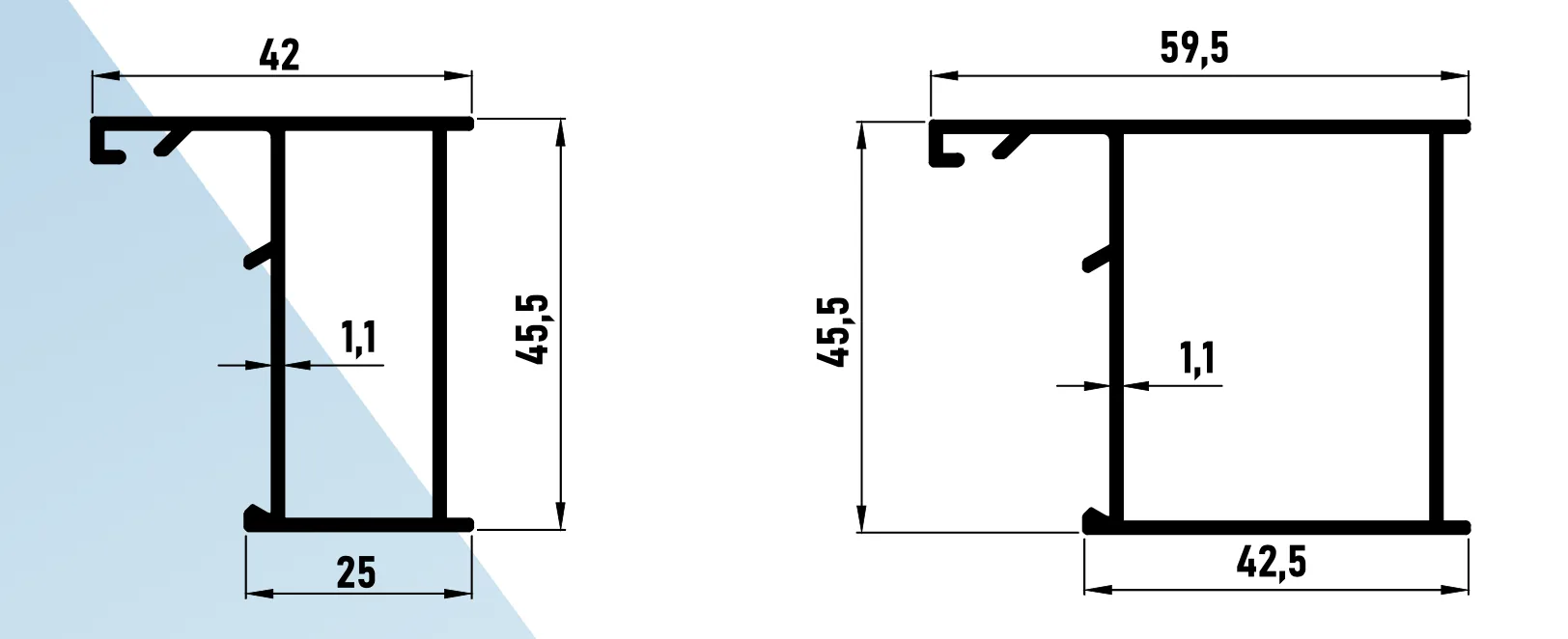 Aldoks Profiller - DAR KASA - GENİŞ KASA