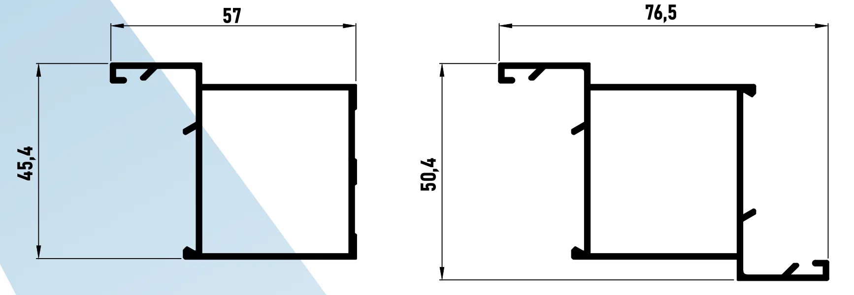 Aldoks Profiller - FUGALI GENİŞ KASA - FUGALI GENİŞ KANAT