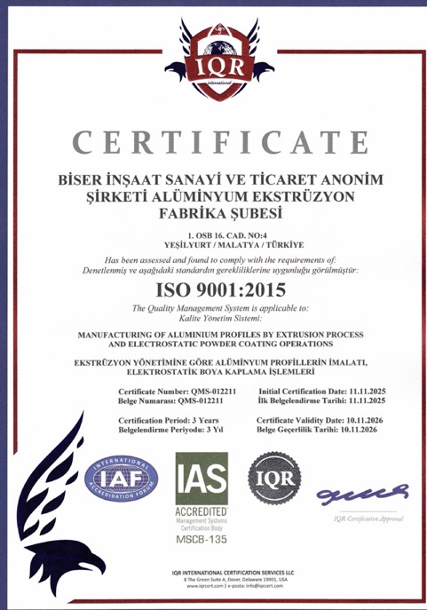 ISO 9001 KALİTE YÖNETİM SİSTEMİ